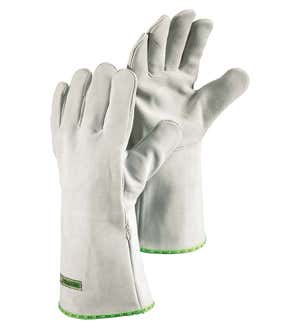 Heavy-Duty Leather and Kevlar Fire-Resistant Safety Gloves