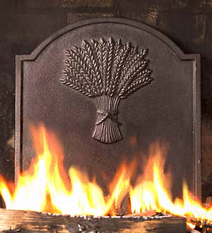 Cast Iron Fireplace Fireback With Wheat Sheaf Design