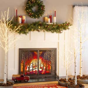 Indoor/Outdoor Birch Tree with Warm White Lights