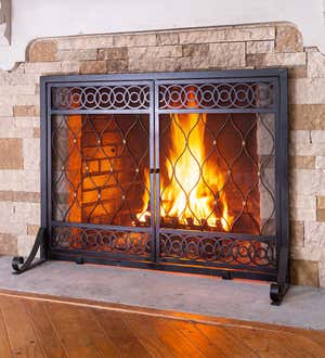 Large East Bay Fireplace Screen with Doors