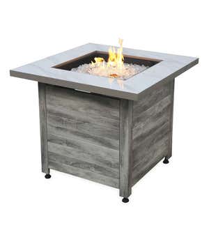 Tidewater Propane Gas Fire Pit with Tabletop Insert, Fire Glass and Cover