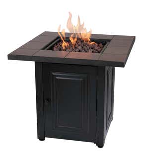 Halifax Propane Gas Fire Pit with Tabletop Insert and Lava Rocks