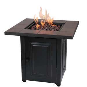 Halifax Propane Gas Fire Pit with Tabletop Insert and Lava Rocks