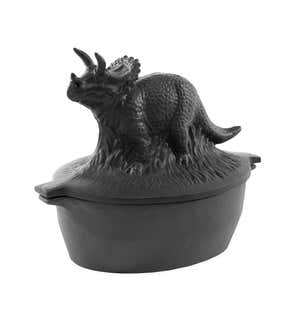 Cast Iron Triceratops Dinosaur Wood Stove Steamer