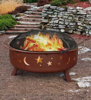 Super Sky 36" Stars & Moon Wood-Burning Fire Pit