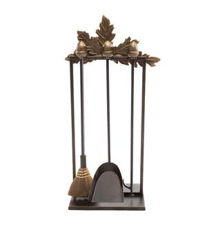 Acorn and Oak Leaf Fireplace Tool Set