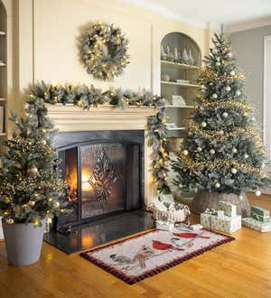 Winter Frost Holiday Garland with White And Multicolor Lights