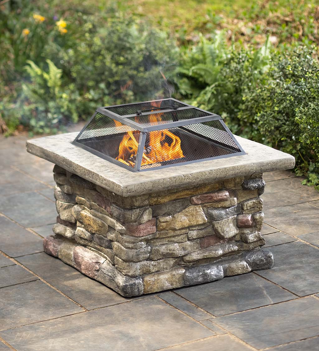 Faux Stone Quarry Wood Burning Fire Pit