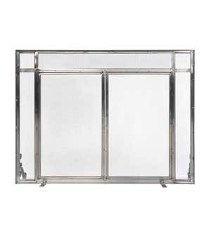 Small Indoor/Outdoor Stainless Steel Two-Door Fireplace Screen