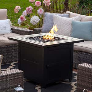 Gilbert Outdoor LP Gas Fire Pit with Steel Mantel