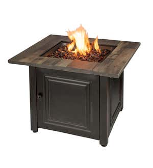 Aberdeen Outdoor LP Gas Fire Pit with Printed Resin Mantel, 30"