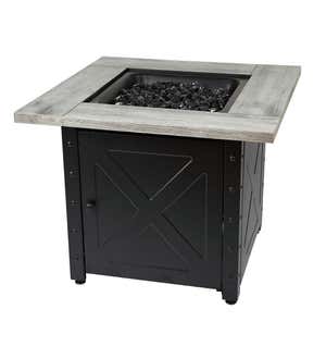 Barnesdale Outdoor LP Gas Fire Pit with Printed Resin Mantel, 30"