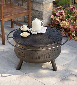 Hammered Metal Fire Pit Cover