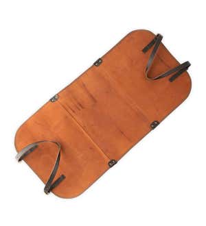 Leather Log Carrier with Leather Handles