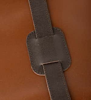 Leather Log Carrier with Leather Handles