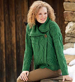 Sale! Merino Wool Corina Cardigan Sweater with Single-Button Front