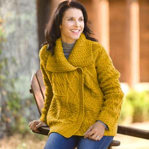 Merino Wool Corina Cardigan Sweater with Single-Button Front