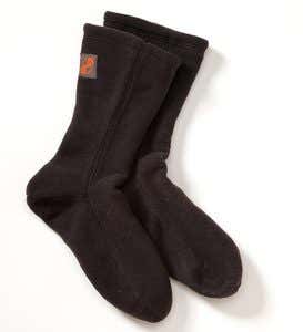 Acorn® Fleece Socks For Men and Women - Solid Black - Small