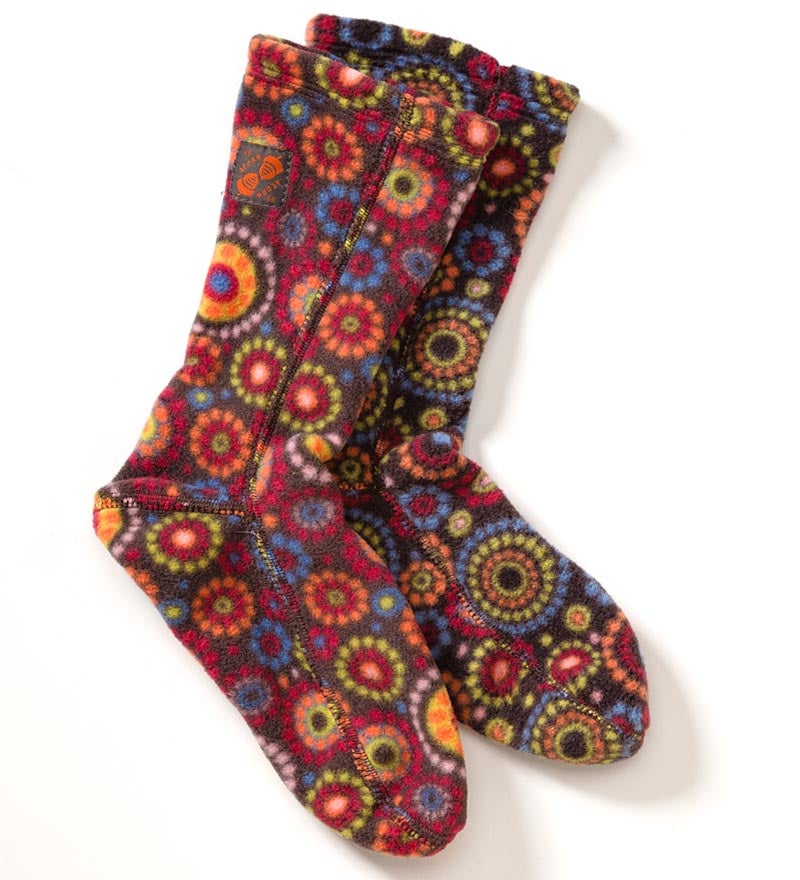 Acorn® Fleece Socks For Men and Women - Chocolate Dots - XX-Small