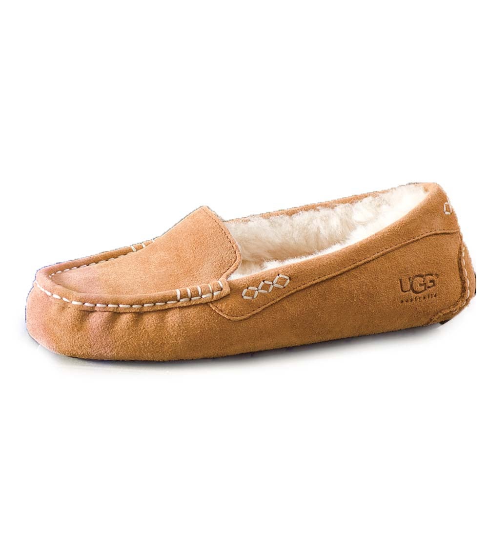 UGG Ansley Moccasin Slippers - Chestnut - Size 10