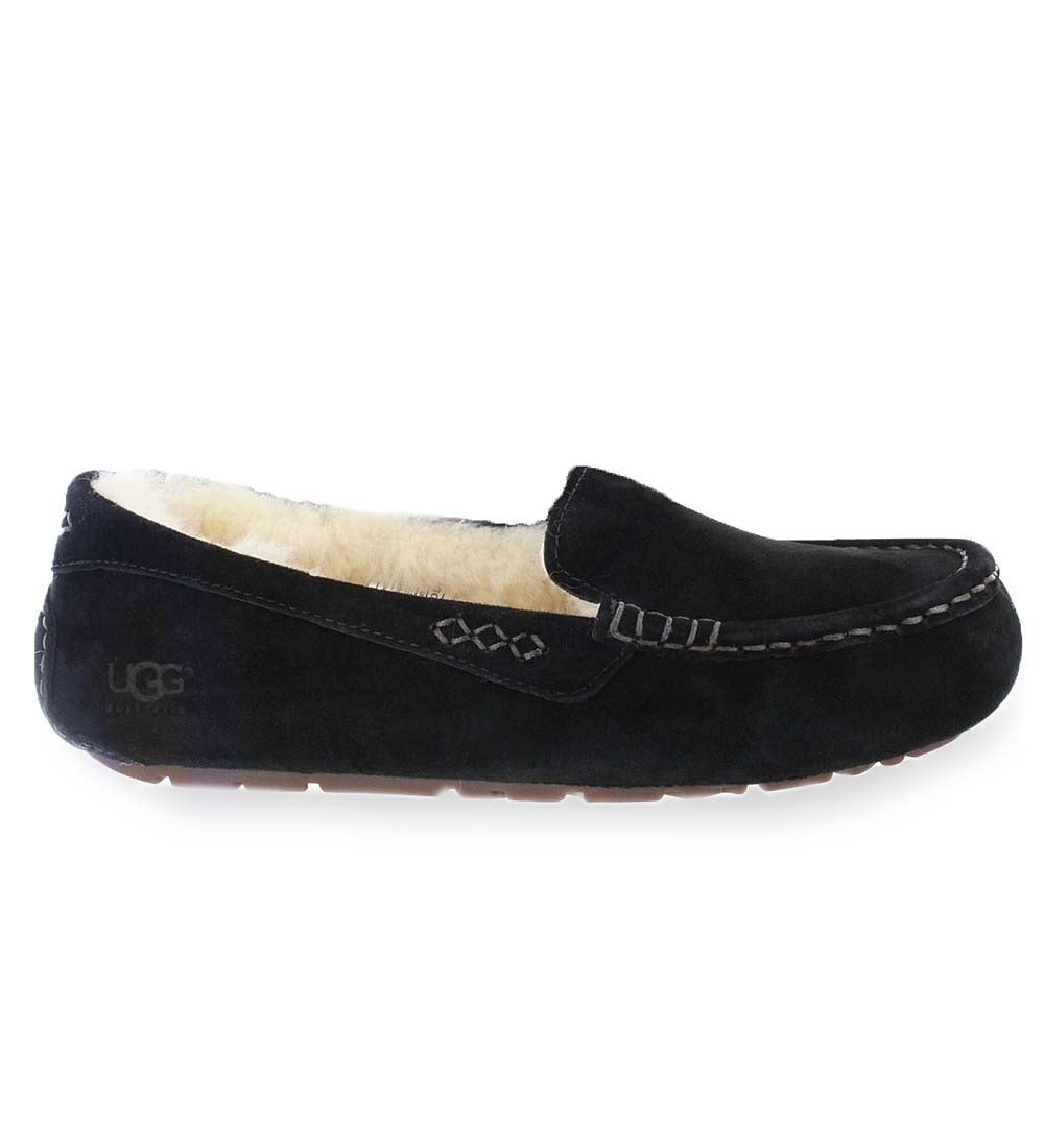 UGG Ansley Moccasin Slippers - Black - Size 5