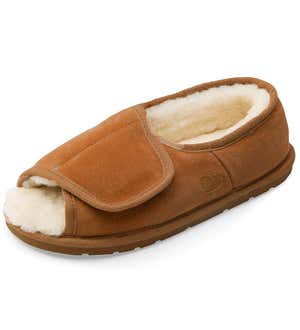 Men's Sheepskin Wrap Slippers With Closed Back