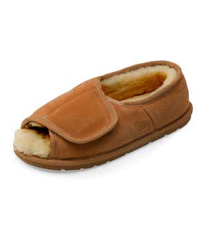 Men's Sheepskin Wrap Slippers With Closed Back