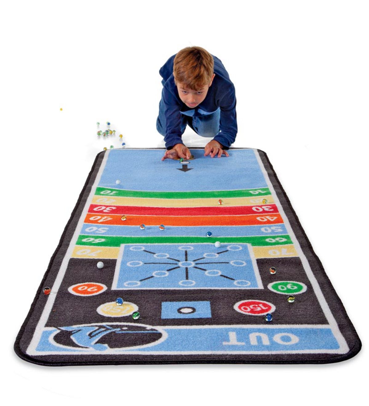Marble Aim Game Mat with Marbles