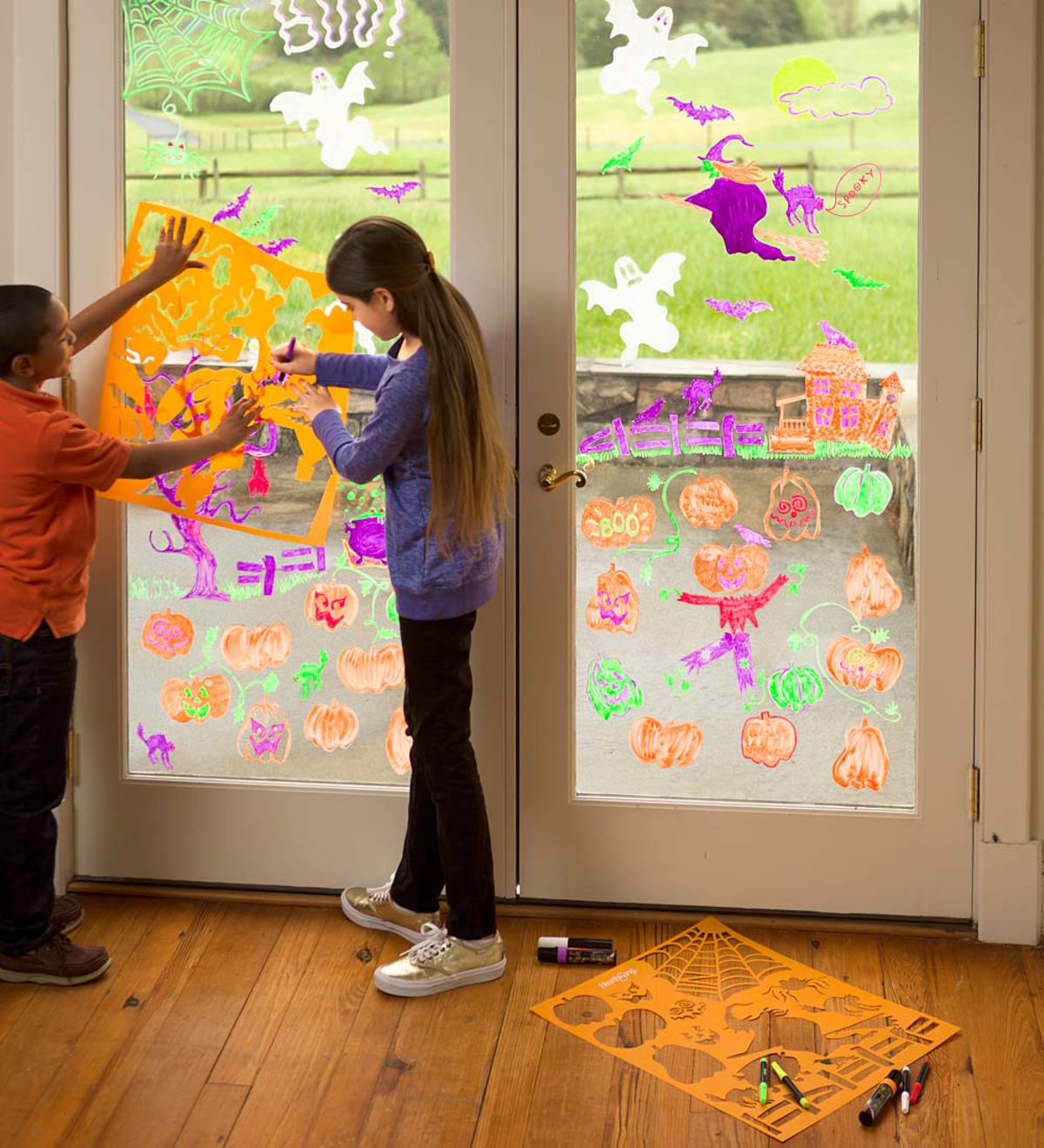 ChalkScapes Halloween Stencils And Window Chalk Markers