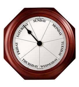 Battery-Powered Wooden Wall Hanging Day Clock
