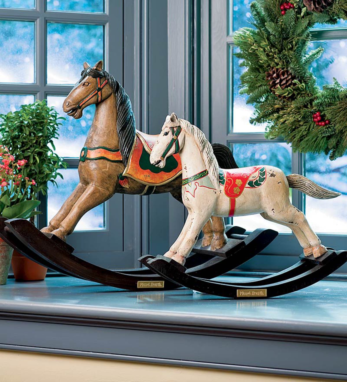 Hand-Carved Small Wooden Rocking Horse