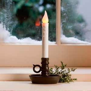 Battery-Operated Colonial Window Candles, Set of 4 - Bronze