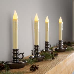 Battery-Operated Colonial Window Candles, Set of 4