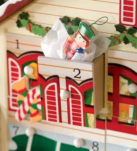 Bavarian Style Santa's Visit Advent Calendar With 24 Ornaments