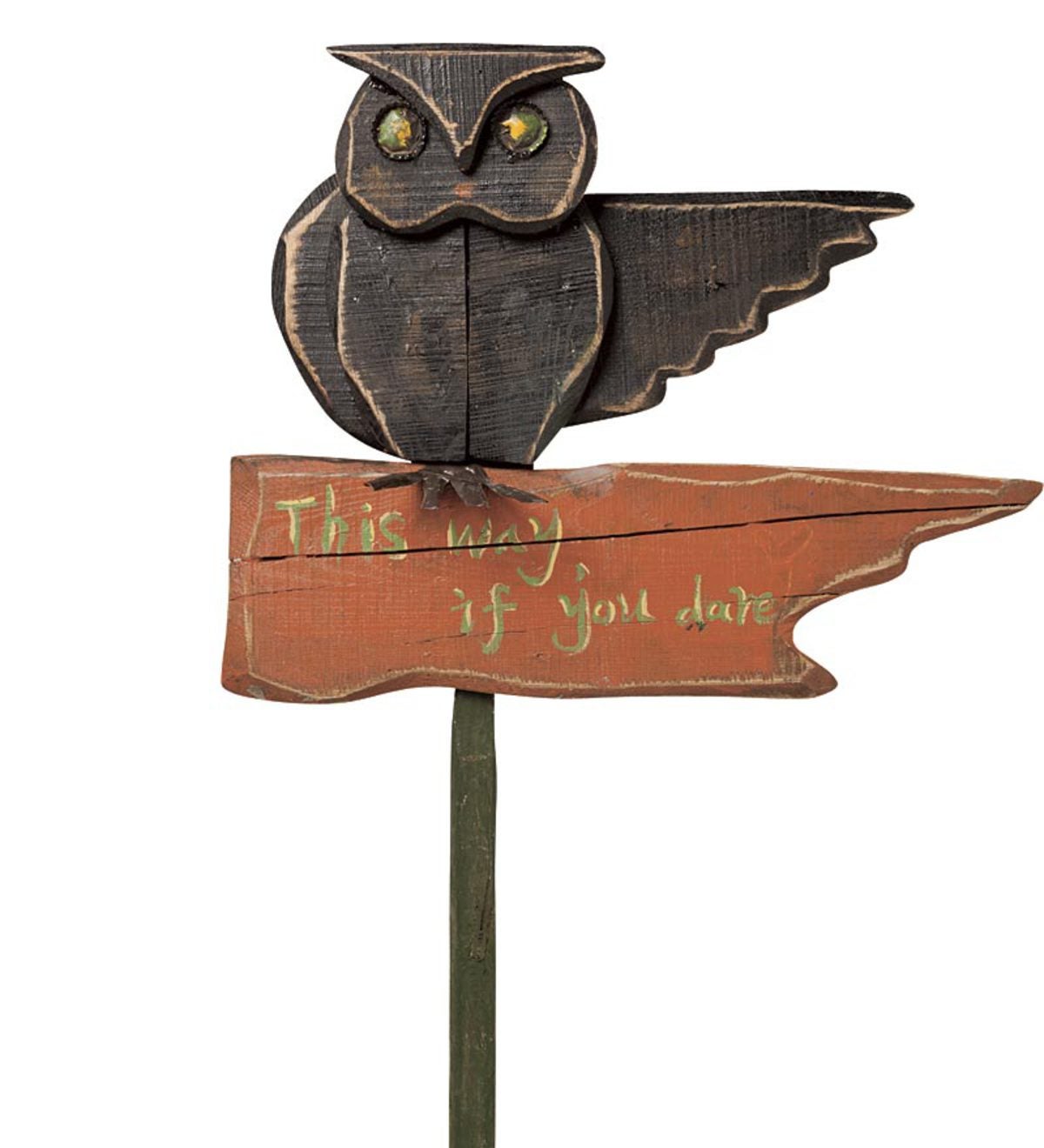 Painted Wooden Owl Halloween Sign