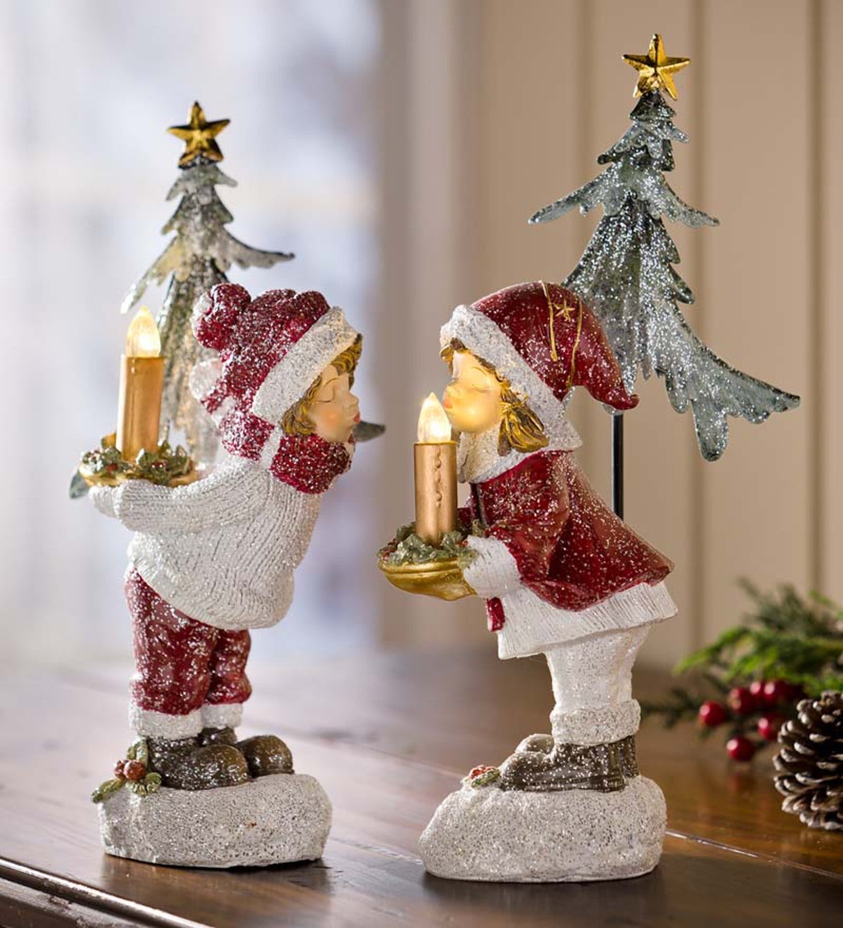 Kissing Boy And Girl Holiday Candle Set