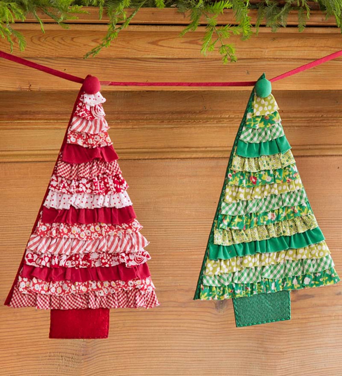 Fabric Christmas Tree Garland