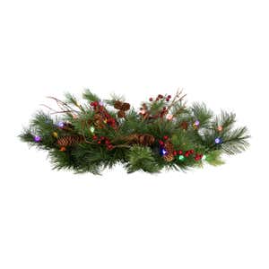 Indoor/Outdoor Blue Ridge Greenery with Battery-Operated Dual-Function Lights