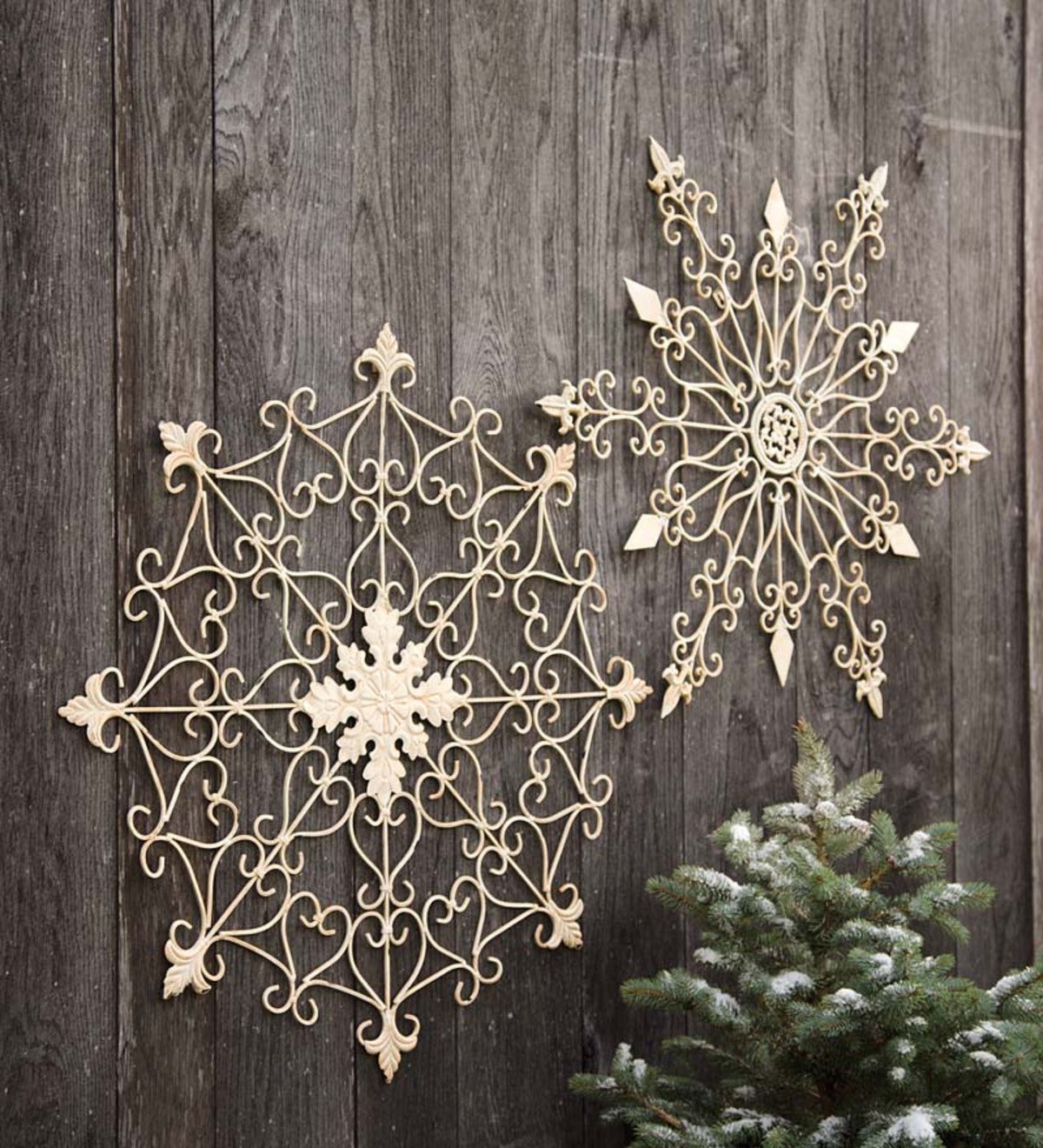 Distressed Metal Snowflake Wall Hanging