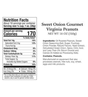 Sweet Onion Virginia Peanuts, 18 oz. Resealable Tin