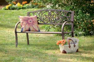 Blooming Garden Metal Bench