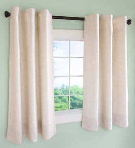 Insulated Short Curtain Panel with Rod Pocket, 40"W x 45"L - Gray Heather