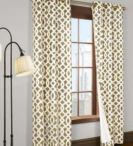 Thermalogic™ Cotton Trellis Grommet-Top Insulated Curtains