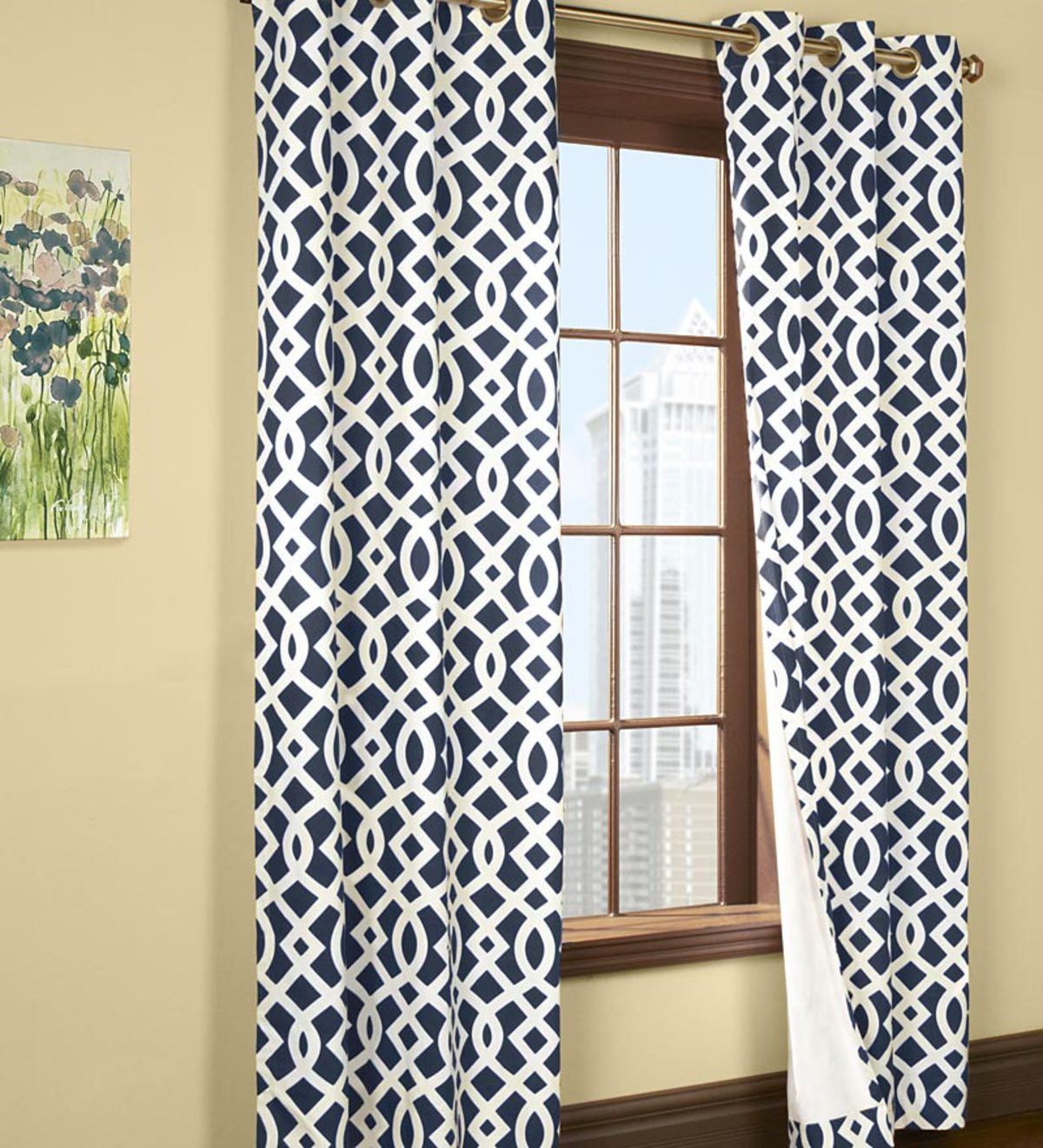 84"L Thermalogic™ Trellis Grommet-Top Insulated Curtains