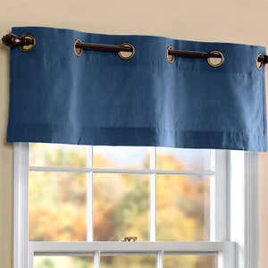 Homespun Double-Wide Grommet Top Patio Panel with Wand, 84"L x 80"W - Denim Blue