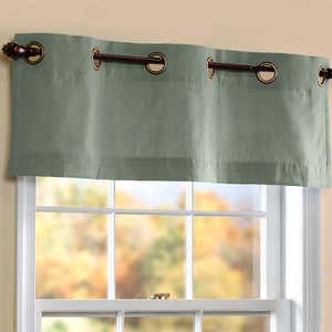 Homespun Grommet-Top Curtain Valance, 40"W x 14"L - Linen