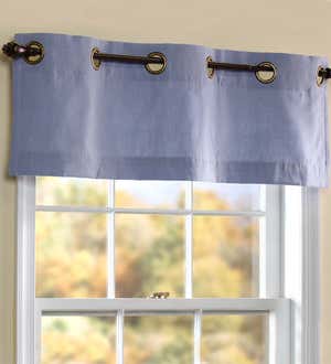 Homespun Grommet-Top Curtain Valance, 40"W x 14"L - Denim Blue