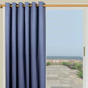 Homespun Double-Wide Grommet Top Patio Panel with Wand, 84"L x 80"W - Red