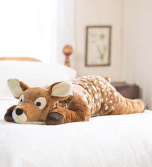 Fuzzy Spotted Fawn Plush Cuddle Animal Body Pillow