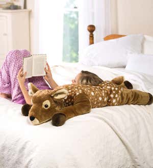 Fuzzy Spotted Fawn Plush Cuddle Animal Body Pillow